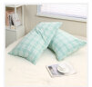 洁丽雅（Grace）纯棉枕套水洗简约风枕头套一对单人枕套48×74cm 绿大格 实拍图