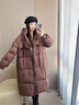 棉致長(cháng)款羽絨棉服女冬季2024新款韓版加厚大被子服寬松連帽保暖外套 優(yōu)雅黑## S 85-115斤 曬單實(shí)拍圖