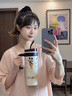 亥格爾巨無霸保溫杯大容量草莓熊冰霸杯吸管水杯冬潮流便攜可愛學(xué)生水壺 米奇【316不銹鋼】 1300ml 曬單實拍圖