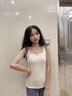 Carey Kay保暖內衣女士保暖背心德絨發(fā)熱鎖溫磨毛親膚修身顯瘦打底上衣秋衣 肉桃粉 L 【建議160-165cm】 曬單實(shí)拍圖