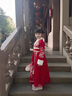 迪士尼拜年服漢服披風(fēng)加厚斗篷冬季拜年寶寶加絨中國外出超仙古裝冬款 紅色 110cm:建議身高95-115 曬單實(shí)拍圖