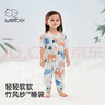 威爾貝魯WELLBER嬰兒睡袋春夏薄款寶寶防踢被子兒童雙層竹棉紗布分腿睡袍 竹棉紗布雙層睡袋【藍(lán)色漫游】 85cm(建議身高90-100cm) 曬單實(shí)拍圖