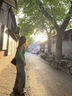 俞兆林（YUZHAOLIN）美式復(fù)古闊腿牛仔褲女2025春夏新款女裝做舊直筒薄款涼感透氣褲子 藍(lán)色 M 曬單實(shí)拍圖