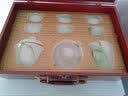 唐豐琉璃茶具套裝白玉茶杯家用辦公室會客高檔玉瓷蓋碗玻璃功夫禮盒 翠綠琉璃8頭(禮盒裝) 曬單實拍圖