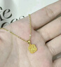 中國黃金（CHINA GOLD）繞線小方糖黃金項(xiàng)鏈女款足金吊墜鎖骨鏈掛墜情人節(jié)生日禮物送女友 繞線小方糖吊墜+S925鏈約0.9g 曬單實(shí)拍圖