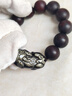石玥珠寶泥料印度小葉紫檀木手串盤(pán)玩佛念珠黑曜石貔貅手鏈男女士款 15mm 曬單實(shí)拍圖