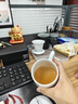 金鑲玉冰種玉瓷辦公杯茶杯高端白瓷家用茶水分離帶蓋泡茶杯 浮雕百川 曬單實(shí)拍圖