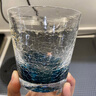 karphome卡普家居日本進(jìn)口威士忌酒杯冰裂紋玻璃杯手工星空杯家用冷水杯子 暗夜藍(lán)（260ML） 曬單實(shí)拍圖