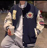NASA RHUDE春季棒球服外套男秋冬款戶外潮流衣服男裝休閑加棉加厚夾克男秋裝 深藍 XL (建議體重130-150斤) 曬單實拍圖