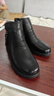 富貴鳥(niǎo)冬季女靴真皮媽媽鞋皮棉鞋女短靴皮毛一體羊毛保暖防滑中老年女鞋 FG409黑色[羊毛保暖] 39 腳寬胖買(mǎi)大一碼 曬單實(shí)拍圖