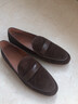 淺町復古羊皮樂(lè )福鞋女一腳蹬英倫豆豆鞋平底單鞋平跟小皮鞋女深口女鞋 深棕 38 曬單實(shí)拍圖
