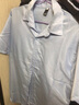 卡度頓夏季短袖襯衫男韓版修身大碼青少年商務(wù)休閑白襯衣職業(yè)裝工作服 天藍 L 曬單實(shí)拍圖