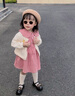 mlgt kids童裝女童連衣裙套裝春秋季寶寶長袖秋裝女孩碎花裙子兩件套 粉紅色 90 碼（建議80-90cm 1-2周歲) 曬單實拍圖