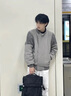 7家優(yōu)品夾克男春秋季新款立領(lǐng)飛行員高級感cleanfit外套針織拼接美式衣服 GWHG-3349灰色 XL 曬單實(shí)拍圖