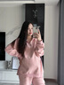 苒琦媽咪孕婦裝2025秋裝新款套裝寬松上衣衛衣洋氣大碼托腹褲時(shí)尚款兩件套 粉色套裝（春秋款） L 曬單實(shí)拍圖