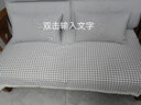 米樂(lè ) 沙發(fā)墊四季全蓋通用防滑布藝現代簡(jiǎn)約棉線(xiàn)沙發(fā)罩套靠背巾客廳 灰白(小格子沙發(fā)墊) 90*210cm 曬單實(shí)拍圖