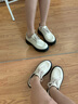 愛步（ECCO）樂福鞋女 厚底增高百搭英倫風(fēng)系帶款牛皮單鞋女 蹤跡220733 石灰色22073301378 35 曬單實拍圖