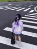 真維斯女童外套2025春秋新款中大童純棉時(shí)尚夾克開(kāi)衫小女孩薄款秋季上衣 【純棉夾克】紫/紫兔 130 曬單實(shí)拍圖