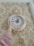 康巴丝（Compas）挂钟欧式田园客厅石英钟表摇摆钟创意时尚时钟挂表C2955白金 32cm 实拍图