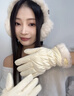 溪谷幽幽羽絨手套女秋冬季加絨加厚防風(fēng)防水東北玩雪開(kāi)車(chē)觸屏保暖騎行手套 米白 【北極絨內里 防風(fēng)防水】 均碼 曬單實(shí)拍圖