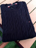 TOMMY HILFIGER【復古絞花】秋冬男女純棉圓領(lǐng)內搭毛衣慵懶寬松打底針織衫 藏青色DW5 XL （推薦：165-180斤） 曬單實(shí)拍圖