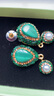 special孔雀石S925銀針耳飾耳釘氣質(zhì)輕奢歐美女潮祖母綠 綠色孔雀石耳釘 曬單實(shí)拍圖