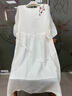LISCN高端苧麻連衣裙女2025夏季新款白色文藝刺繡旅行沙灘棉麻中長(cháng)裙子 白色 M 建議110斤以?xún)?曬單實(shí)拍圖