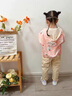 黑造【三件套】品牌女童套裝幼童衣服春秋款兒童外套春裝小孩嬰兒服裝 粉紅色 90尺碼建議1-2歲(80-90cm) 曬單實拍圖