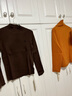Olrain歐芮兒法式半高領(lǐng)保暖毛衣秋季女裝復古打底衫針織衫內搭上衣 深棕色 XL 曬單實(shí)拍圖