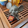 木客 創(chuàng  )意鼠年紫砂茶寵擺件精品招財小老鼠茶玩茶藝可養十二生肖茶蟲(chóng)茶桌裝飾 福鼠-小老鼠 曬單實(shí)拍圖