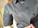 帕托瓦短袖襯衫男士夏季純色白襯衫男韓版修身商務(wù)休閑襯衣黑色XL 曬單實(shí)拍圖