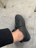 THOM WILLS休閑鞋男真皮夏季低幫套腳時(shí)尚簡(jiǎn)約一腳蹬懶人鞋 黑色G081 44 /9碼(偏大一碼) 曬單實(shí)拍圖