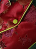 魚(yú)雁兔復古中國風(fēng)緞面繡花袋刺繡錦囊布袋帶扣拉鏈首飾包收納小荷包袋子 拉鏈按扣包牡丹紅色大號1個(gè) 曬單實(shí)拍圖