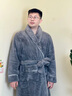 莫代爾暖男士秋冬季浴袍睡衣睡袍雙層加厚加長(cháng)款法蘭絨珊瑚絨到腳踝長(cháng)袍 2102海青男 M 建議體重80-130斤 曬單實(shí)拍圖