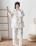 九紅妃月子服大碼睡衣200斤女孕婦產(chǎn)后純棉哺乳家居服紗布套裝春秋薄款 CPY2309螺紋石頭兔米白 4XL 170-210斤 曬單實(shí)拍圖