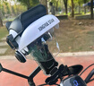 HAWEIWIND電動車手機(jī)支架小頭盔電瓶踏板摩托自行車載騎行導(dǎo)航手機(jī)架遮陽罩 黑色小鱷魚頭盔+車把款黑色 曬單實拍圖
