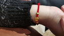 訫緣飾品999黃金轉(zhuǎn)運(yùn)珠手鏈女本命年禮物如意平安鎖足金紅手繩紅繩手工編 平安紅+2金珠手鏈 兒童款 曬單實(shí)拍圖