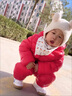G.DUCKKIDS兒童套裝男女童秋冬保暖棉服外套褲子0-6小童冬兩件套嬰幼兒衣服2 紅色 100cm 曬單實(shí)拍圖