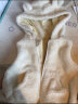 童泰秋冬季婴儿衣服5月-3岁宝宝加绒马甲外出连帽坎肩 米白 73cm 实拍图