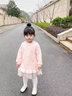 迪士尼寶寶女童連衣裙洋氣春秋裝2024新款兒童長款衛(wèi)衣加絨花邊公主紗裙加厚 粉色加絨款 100 曬單實拍圖