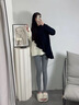莫代爾加絨打底褲女秋冬季外穿加厚棉褲絨褲大碼特厚羊羔絨保暖褲毛秋褲 深灰色中厚480克 L 適合105-130斤 曬單實(shí)拍圖