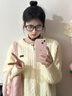 斐特瑪甜美軟糯基礎紐花針織開衫外套女短款上衣女韓版溫柔氣質毛衣女 藍色 M 適合100-120斤 曬單實拍圖