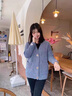 紅蜻蜓很仙的春毛衣女外套衫新款韓版寬松中長款針織女開衫厚 霧霾藍長袖 均碼 【適合80-145斤】 曬單實拍圖