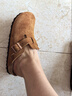 BIRKENSTOCK勃肯德國進(jìn)口男女款牛皮絨面革軟底Boston包頭拖鞋 棕色窄版1009543 39 曬單實(shí)拍圖