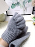 慕衣賓士騎車(chē)新款仿兔毛毛絨ins女冬季手套加絨保暖可愛(ài)分指防寒2024學(xué)生 灰色 曬單實(shí)拍圖