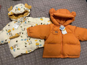 papa爬爬新品冬季兒童男女童羽絨服上衣小耳朵三防羽絨服 桔色 90 cm 曬單實(shí)拍圖
