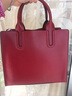 KINSTRDZ托特包包女2025新款女神節時(shí)尚通勤真皮單肩斜挎手提包生日禮物 酒紅色[大版] 曬單實(shí)拍圖