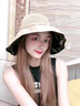 鑫諾翔遮陽(yáng)帽女夏季黑膠蝴蝶結鏤空大檐遮臉?lè )罆衩碧?yáng)漁夫帽子夏涼草帽 卡其色 經(jīng)典蝴蝶結帽 曬單實(shí)拍圖