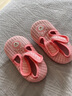貝瑞加（Babyprints）兒童學(xué)步襪男女寶寶地板襪軟底早教襪套夏季鞋襪1雙 粉色M 曬單實(shí)拍圖