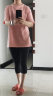 伊贝海娜情侣款T恤女新疆棉夏季新款韩版中长款宽松显瘦印花百 羽毛-粉色 L建议120-135斤 实拍图